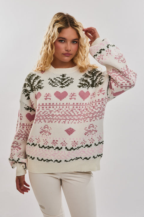 PINK AND GREEN VINTAGE SWEATER